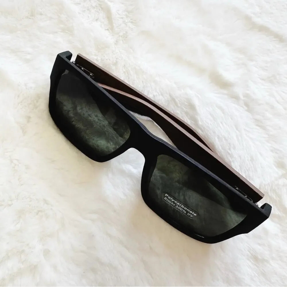 Jensen Black & Dark Wood Sunglasses